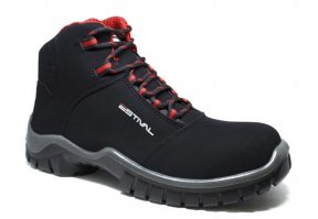 BOTA DE SEGURANÇA PRETO/VERMELHO MICROFIBRA