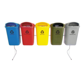 CONJUNTO PARA COLETA SELETIVA DE 50L COM 05 CESTOS