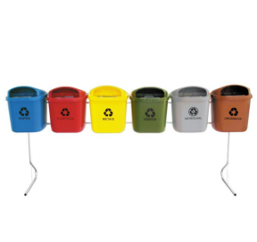 CONJUNTO PARA COLETA SELETIVA DE 40L COM 06 CESTOS